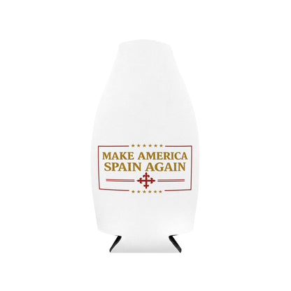Zip-Up Bottle Cooler Sleeve — "Make America Spain Again" / "Deport British Influence" Political Can Cooler
